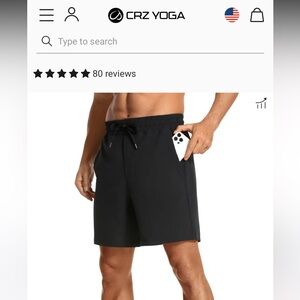CRZ YOGA Men's Workout Shorts - LARGE - FOUR PAIR